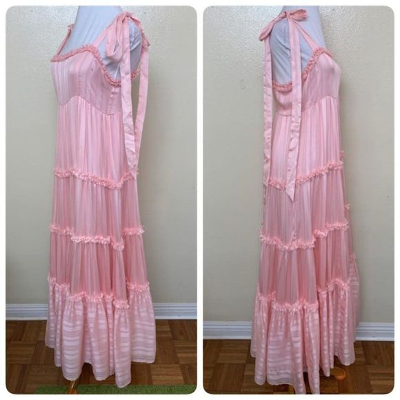 LoveShackFancy Burrows Dress Size 8 Pale Pink Dogwood $495 - Picture 3 of 13